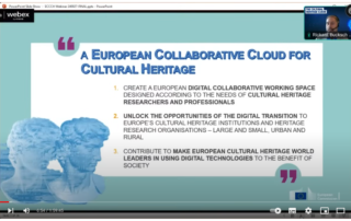 Screen shot from Shaping the Future of Cultural Heritage webinar